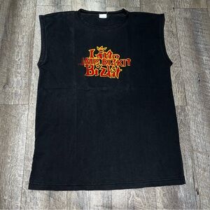 Vintage Black Faded Limp Bizkit Band Tour Muscle Tee Size‎ Large